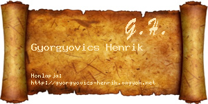 Gyorgyovics Henrik névjegykártya