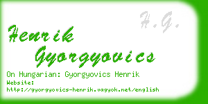 henrik gyorgyovics business card